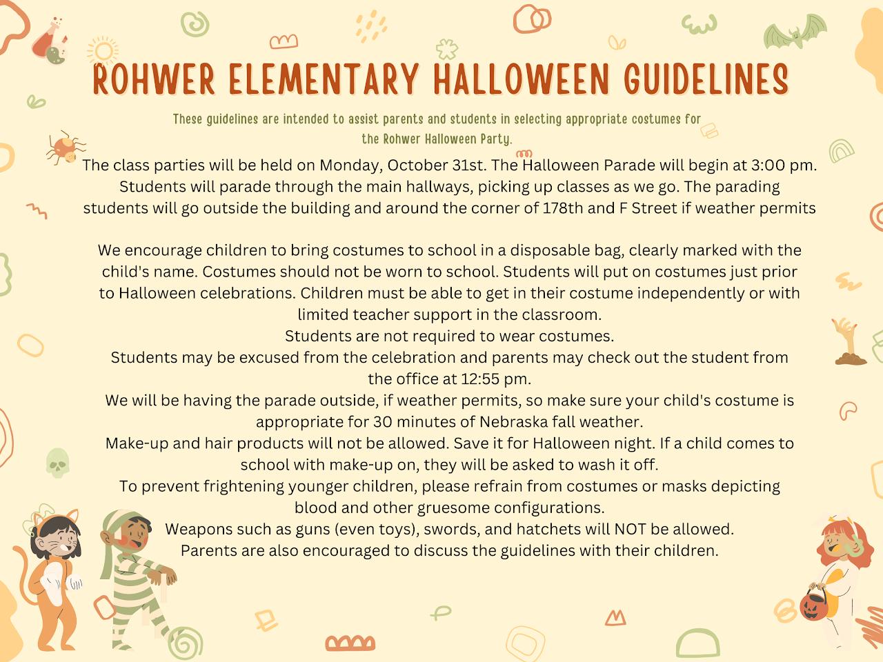 Halloween Party Guidelines
